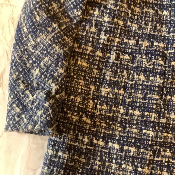 J Crew Blue and Grey Asymmetrical Wool Zip Coat - Picture 4 of 9